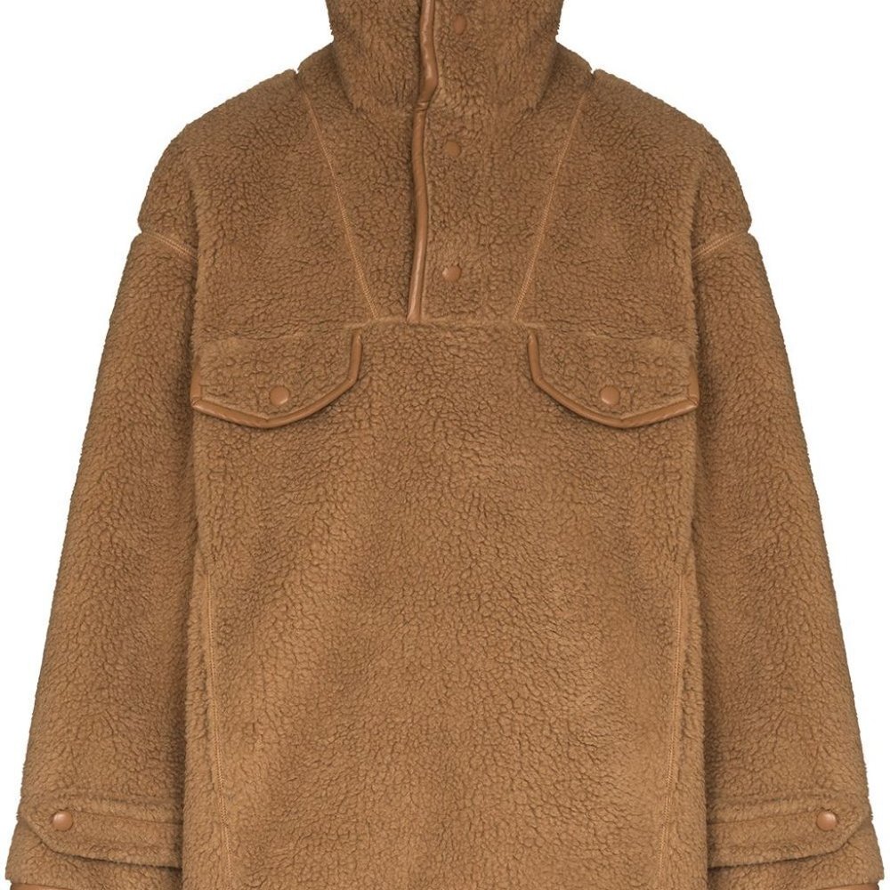 NANUSHKA  Falon Teddy Half-Button Jumper - Brown